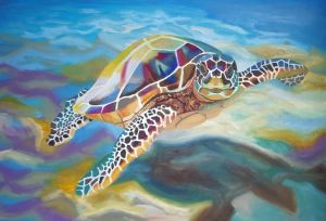 Sea turtle / oil on canvas / 50 x 70 cm / 2017