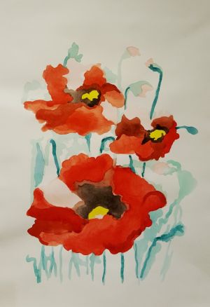 Poppies / watercolour on paper / 42,7 x 60,5 cm / 2017