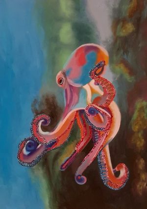 Octopus / oil on canvas / 50 x 70 cm / 2017