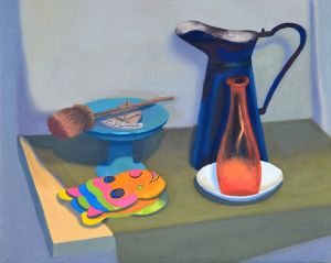 Still Life With Masks / oil on cardboard / 40 x 60 cm / 2015