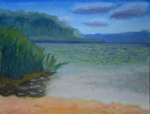 Jugla Lake / oil on cardboard / 40 x 60 cm / planair 2014