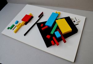 Painting of Kazimir Malevich (suprematist painting) turned into a spatial object